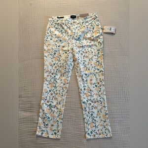 NWT - NYDJ Sheri Slim Ankle Jeans - Yellow Floral - Size 10